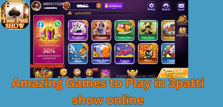 top games on 3patti show online 