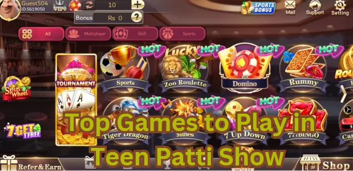 top games on 3patti show online